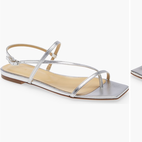 Aeyde Shoes - Aeyde Ella metallic sandal in laminated silver size 38